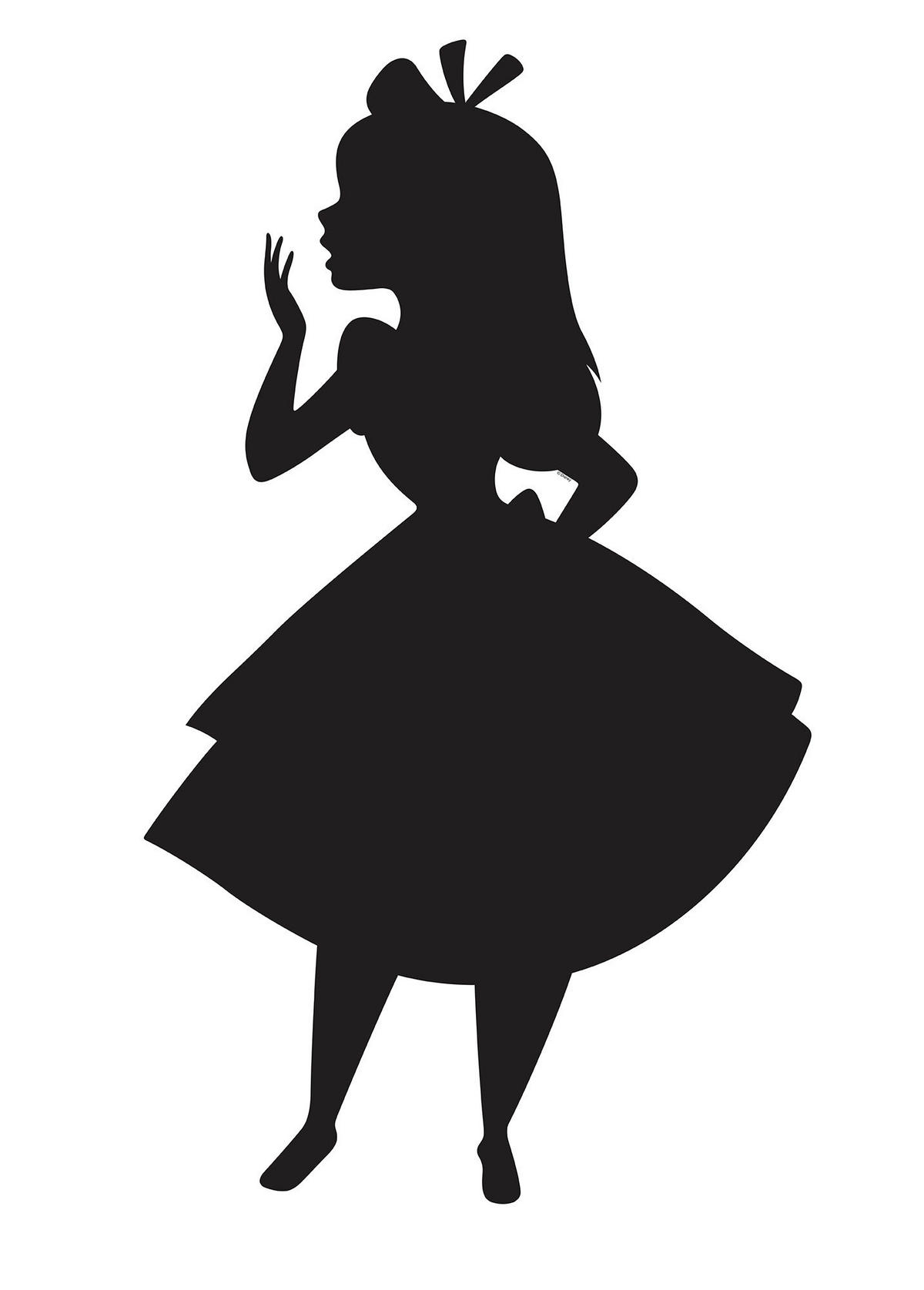 Komar Poster Alice Silhouette Disney B/L: ca. 50x70 cm Alice Silhouette - (50,00/70,00cm) - Komar
