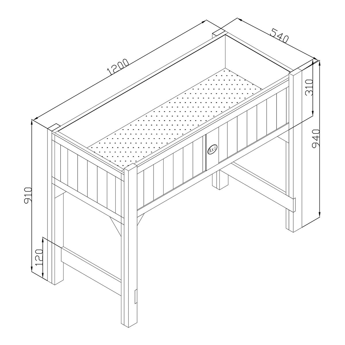 AXI Hochbeet B/H/L: ca. 54x90x120 cm Hochbeet - braun/weiß (120,00/54,00/90,00cm) - AXI