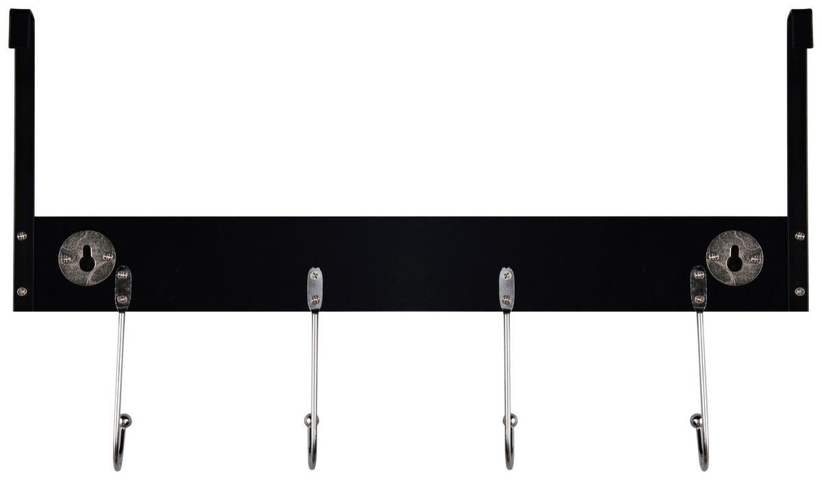 Türgarderobe Zoe weiß schwarz Glas B/H/T: ca. 40x12x9 cm Zoe - weiß/schwarz (40,00/12,00/9,00cm)