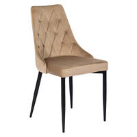 Stuhl CORK beige Velourstoff B/H/T: ca. 46x91x56 cm CORK - beige (46,00/91,00/56,00cm) - WIPMEB