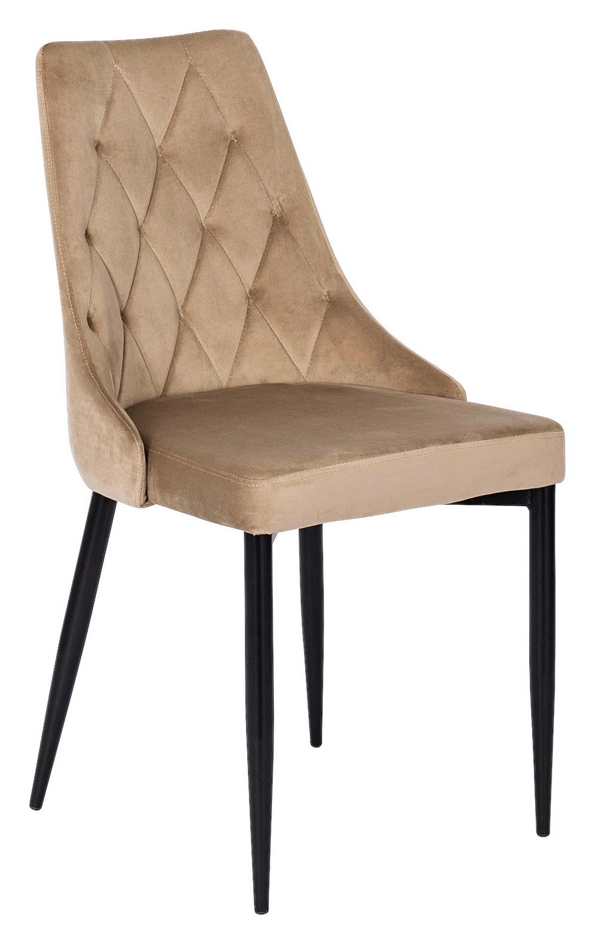 Stuhl CORK beige Velourstoff B/H/T: ca. 46x91x56 cm CORK - beige (46,00/91,00/56,00cm) - WIPMEB