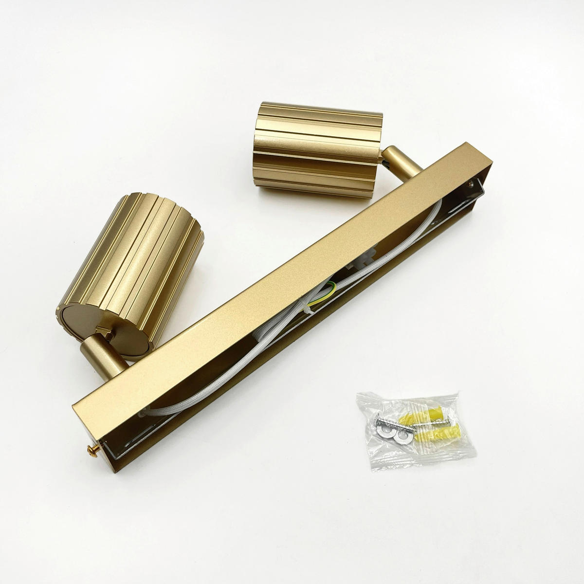 Lamkur Strahler gold Stahl B/H/L: ca. 6,5x16,5x30 cm 2 Brennstellen Prisma - gold (30,00/6,50/16,50cm) - Lamkur