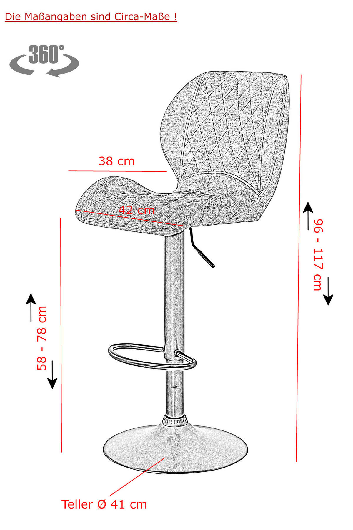 Barhocker Laila 2er Set anthrazit Vintage Microfaser B/H/T: ca. 42x117x51 cm Laila 2er Set - schwarz/anthrazit (42,00/117,00/51,00cm) - Hela