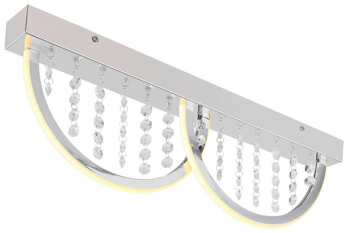 GLOBO Deckenleuchte 67104-14 klar Opal Chrom Metall Acryl B/H/L: ca. 6x20x60 cm Gert - klar/Opal (60,00/6,00/20,00cm) - GLOBO