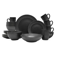 ECHTWERK Kombiservice BlackStyle schwarz Steingut 30 tlg. BlackStyle - schwarz (47,00/44,50/31,50cm) - ECHTWERK