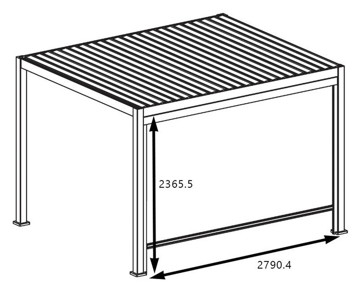 Mirador Sonnenrollo für Pergola Classic und Deluxe anthrazit Aluminium B/H/L: ca. 279,1x236,5x7 cm Classic und Deluxe - anthrazit (7,00/279,10/236,50cm) - Mirador