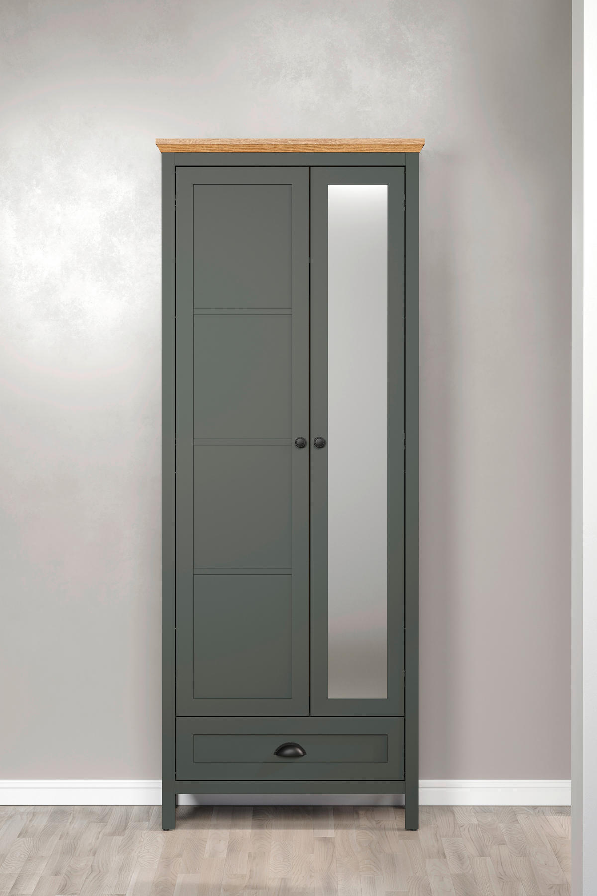 Garderobenschrank Stanton tannengrün Eiche Evoke Coast Nachbildung B/H/T: ca. 77x198x39 cm Stanton - Eiche/tannengrün (77,00/198,00/39,00cm)