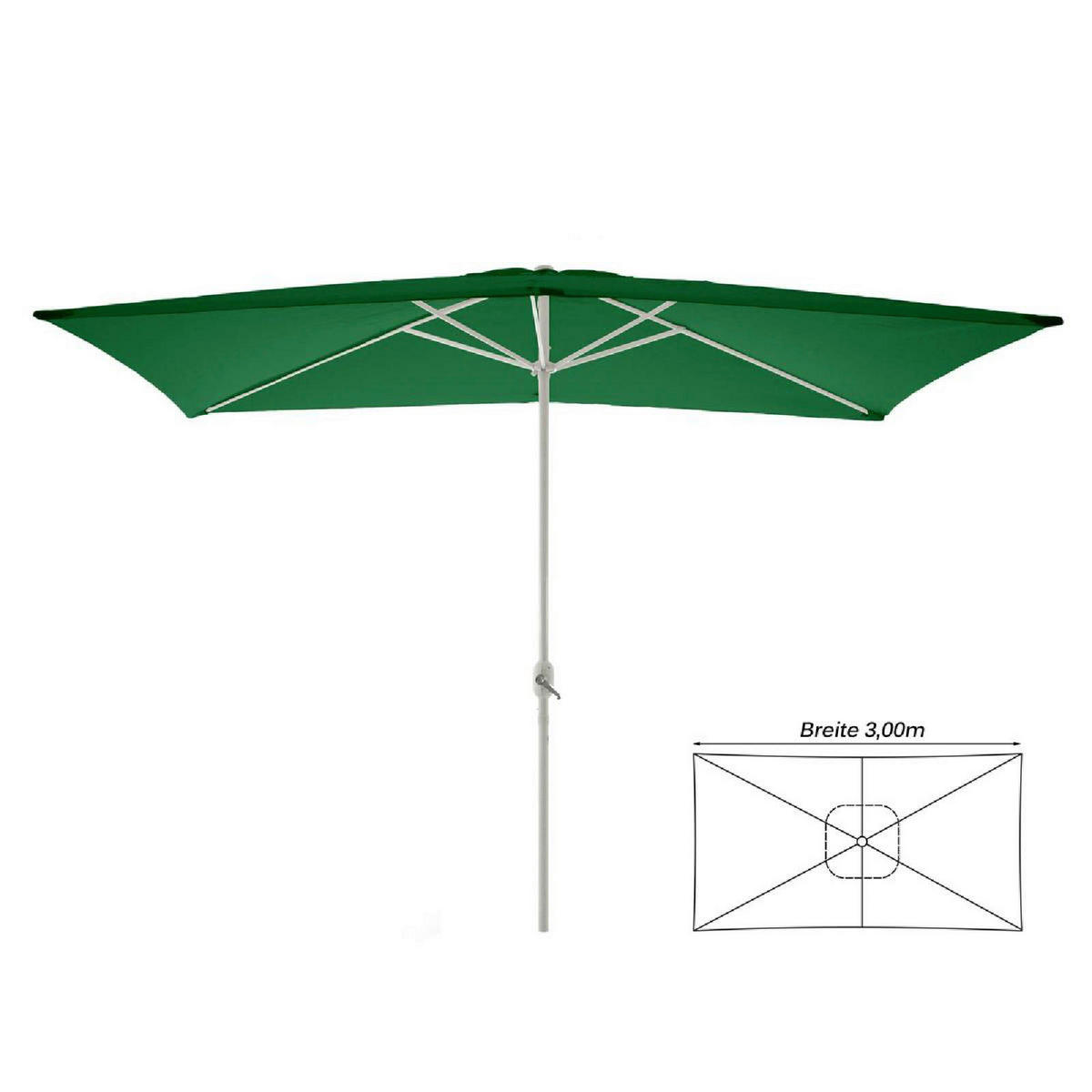 VCM Sonnenschirm grün Polyester-Mischgewebe B/H/L: ca. 200x235x300 cm Sonnenschirm - grün (300,00/200,00/235,00cm) - VCM