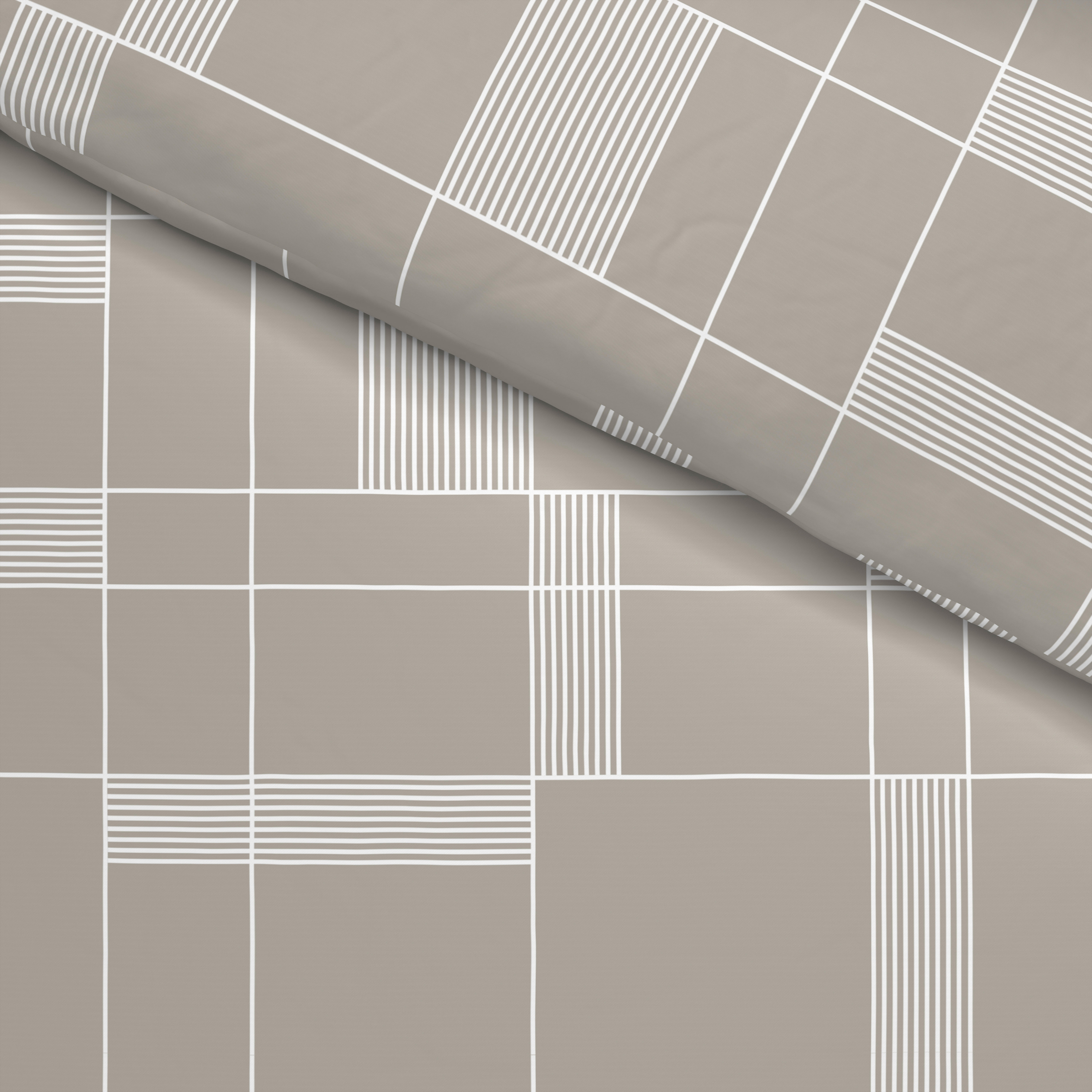 Microfaser Bettwäsche Bettwäsche_Microfaser kariert beige - beige (135,00/200,00cm) - Sensation