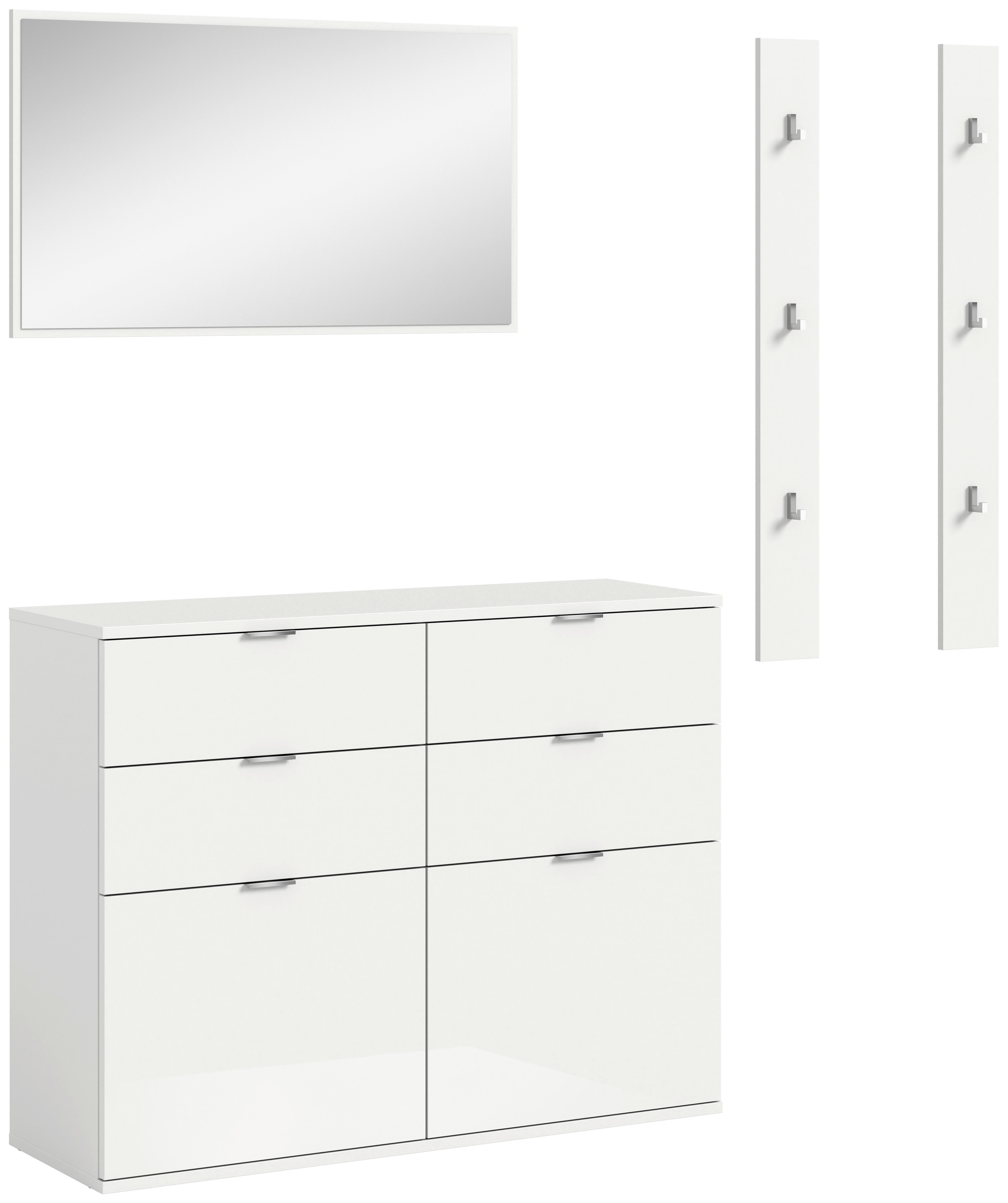 Garderobe Projekt X weiß weiß Hochglanz B/H/T: ca. 171x191x37 cm Projekt X - weiß (171,00/191,00/37,00cm) - xonox.home