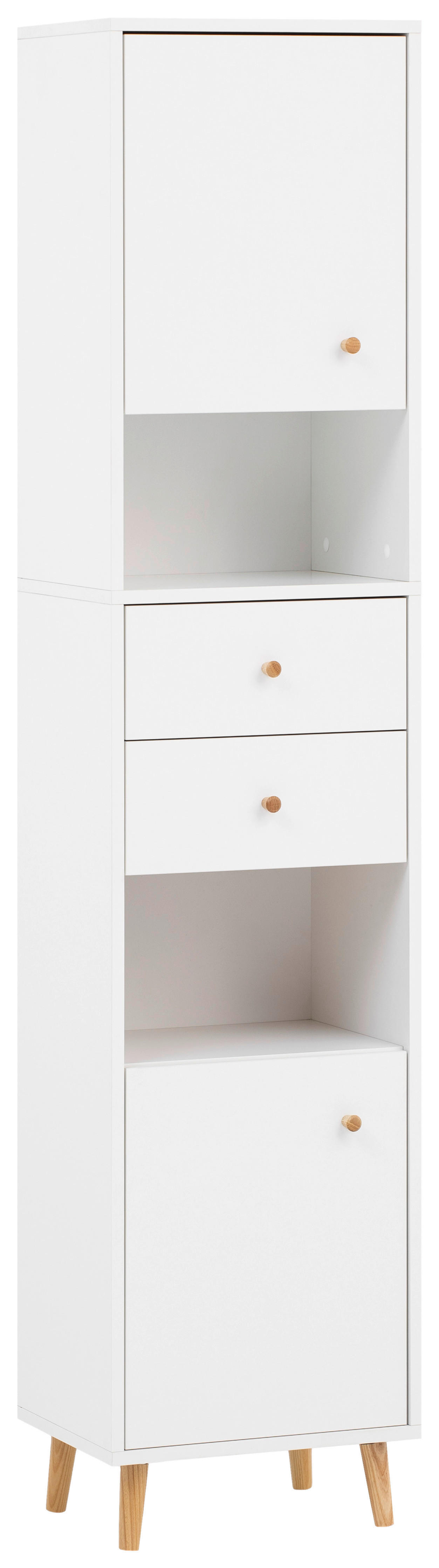 Hochschrank Bjarne weiß matt B/H/T: ca. 40,3x180,6x33,05 cm Bjarne - weiß (40,30/180,60/33,05cm) - Schildmeyer