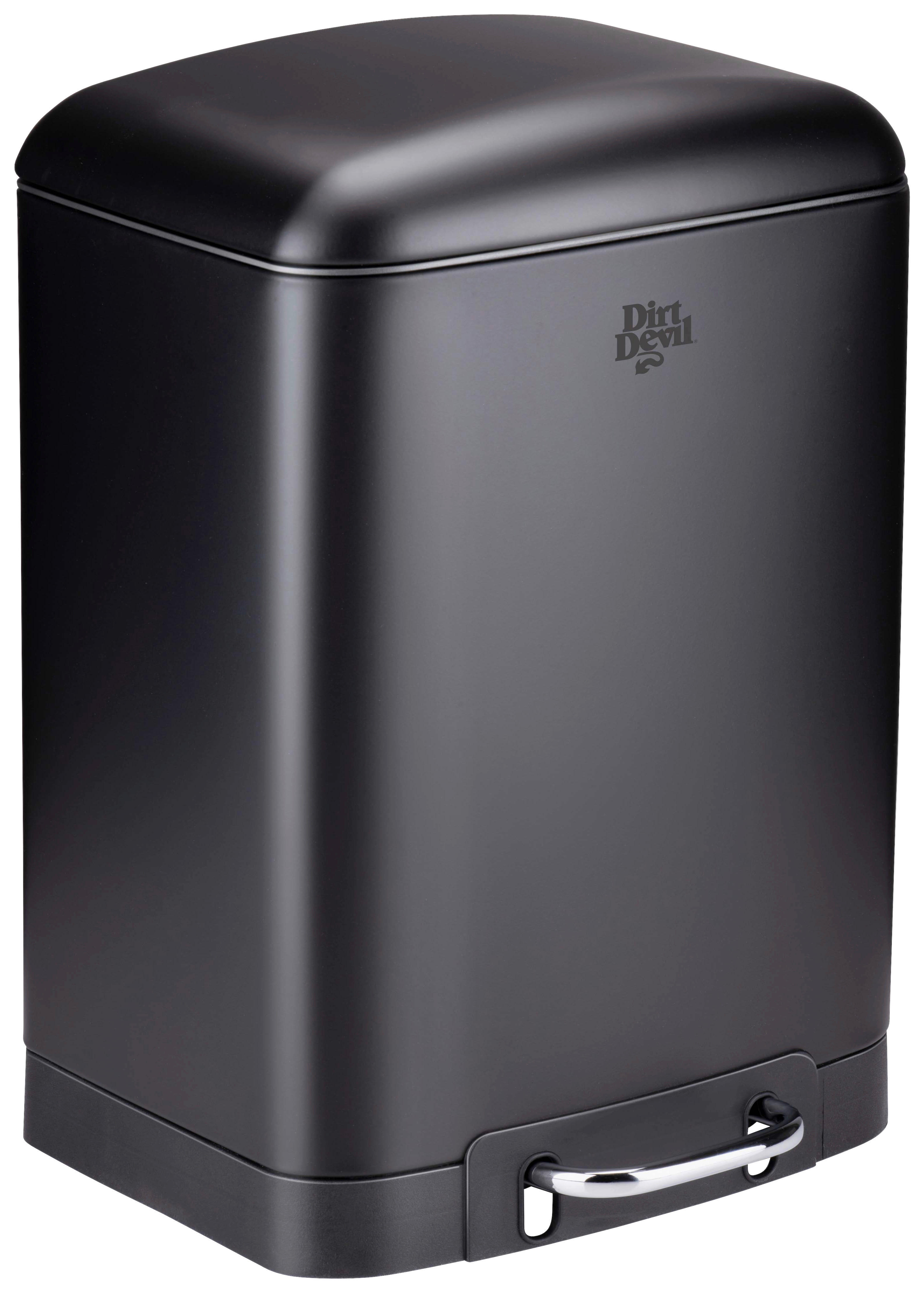 Dirt Devil Treteimer schwarz Edelstahl B/H/T: ca. 23x32,5x22,5 cm Treteimer 6l - schwarz (23,00/32,50/22,50cm) - Dirt Devil