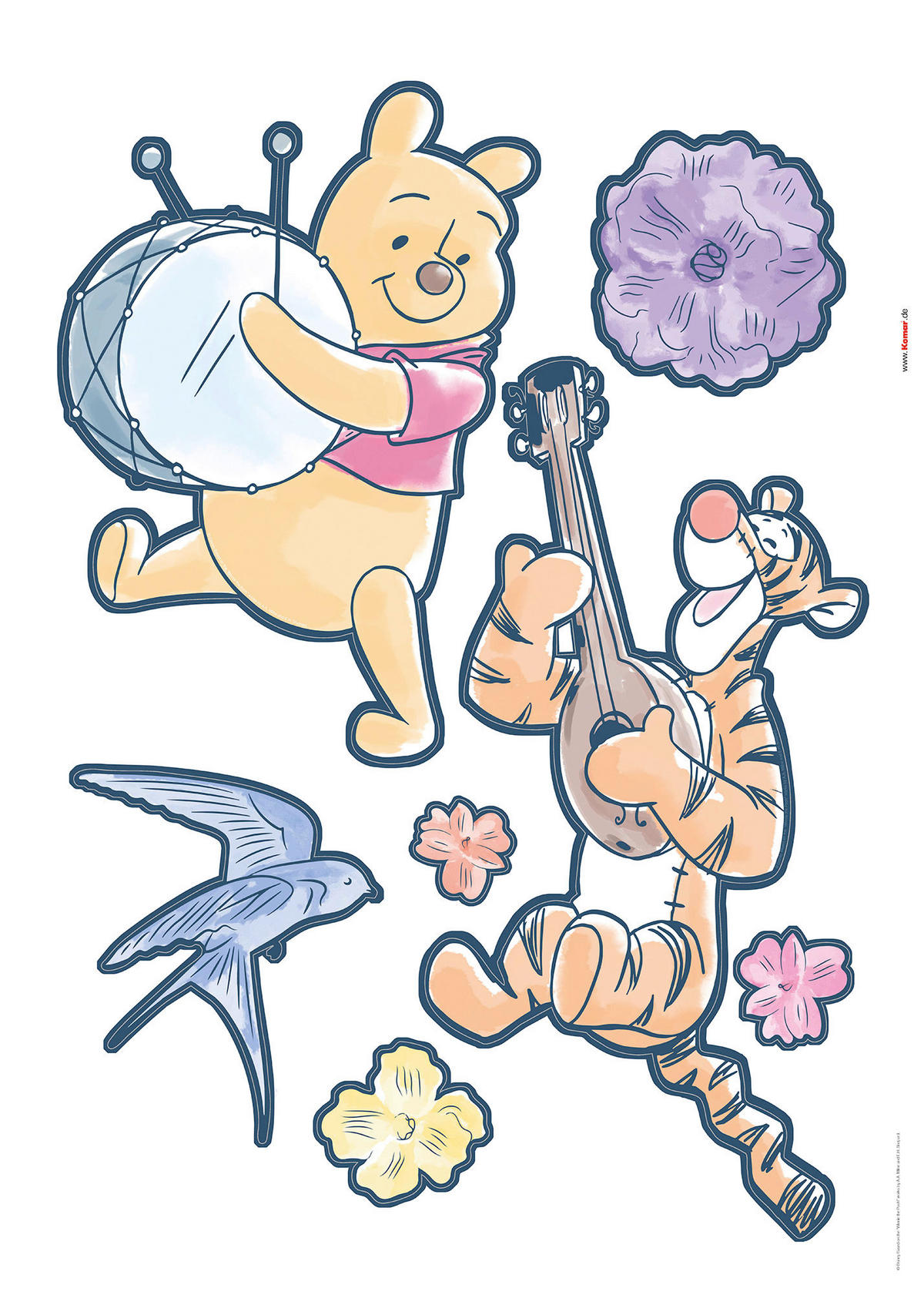 Komar Wandtattoo Winnie the Pooh Rock a bye  Winnie the Pooh Rock a bye B/L: ca. 50x70 cm Winnie the Pooh Rock a bye - (50,00/70,00cm) - Komar