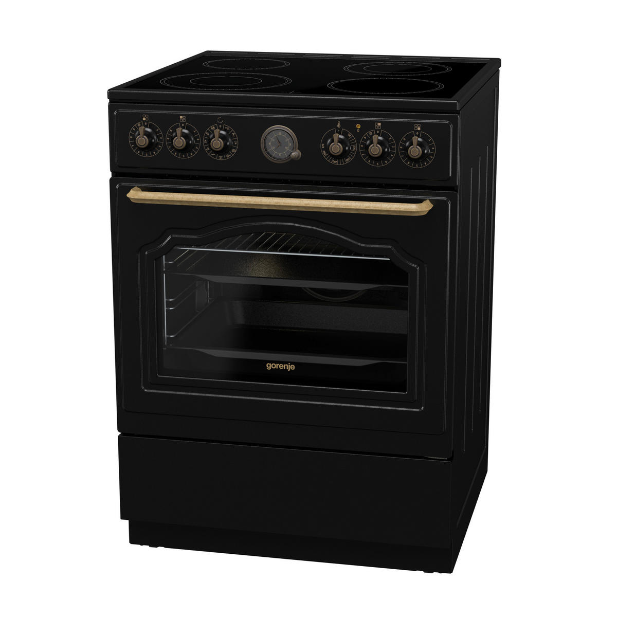 Gorenje Stand-Elektroherd schwarz B/H/T: ca. 60x85x60 cm Stand-Elektroherd GECS6B70CLB - schwarz (60,00/85,00/60,00cm) - Gorenje