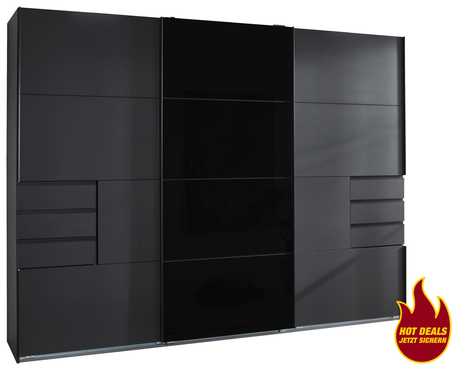 Schwebetürenschrank Saigon Graphit B/H/T: ca. 270x210x64 cm Saigon - Graphit/schwarz (270,00/210,00/64,00cm)