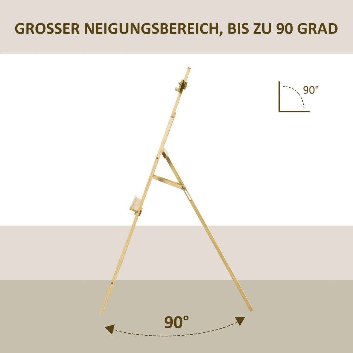 HOMCOM Staffelei natur Polypropylen B/H/L: ca. 5x51x71 cm Staffelei - natur (71,00/5,00/51,00cm) - HOMCOM