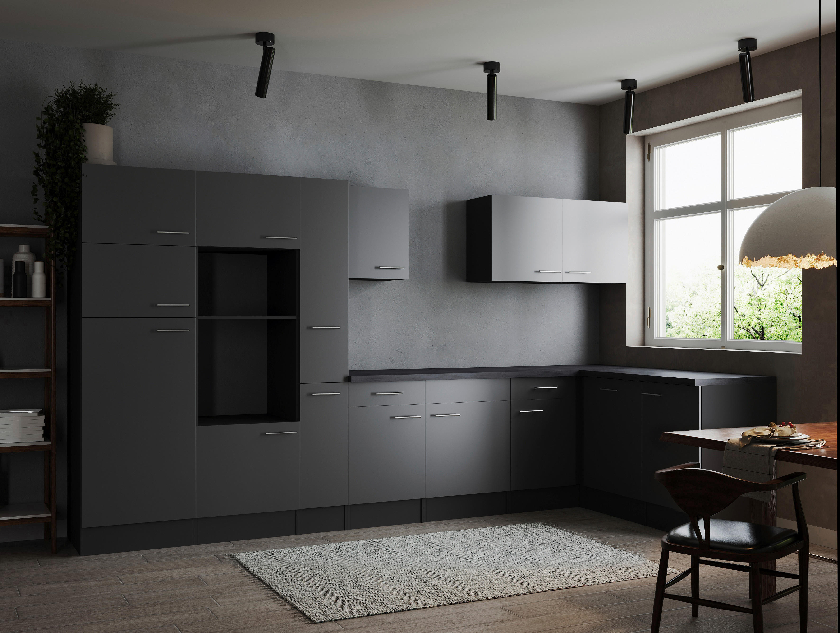 Winkelküche Oliver B/H/T: ca. 370x205x172 cm Oliver - granit/grau (370,00/205,00/172,00cm) - Respekta