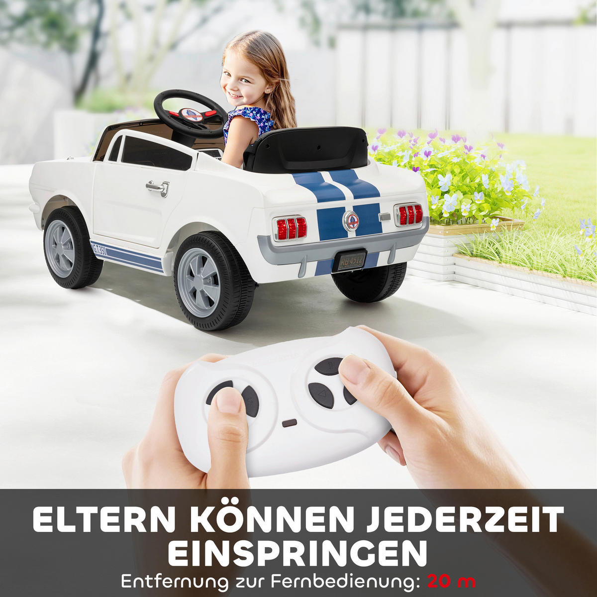 AIYAPLAY Kinder Elektroauto weiß B/H/L: ca. 51,5x46,5x97 cm Kinder_Elektroauto - weiß (97,00/51,50/46,50cm) - AIYAPLAY