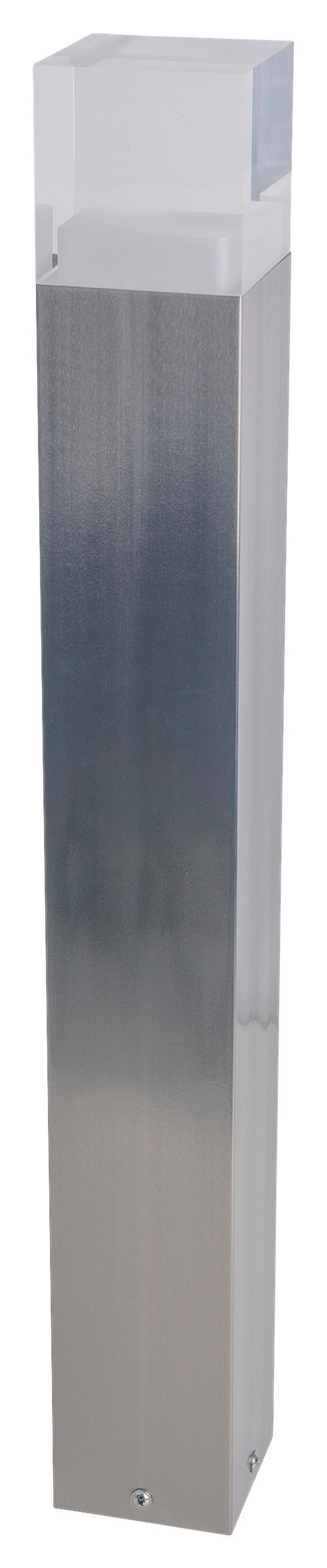 Näve Leuchten LED-Außensockelleuchte 2096050 silber Edelstahl Kunststoff B/H/L: ca. 8x62x8 cm LED Außensockelleuchte Leah mit LED - silber (8,00/8,00/62,00cm) - Näve Leuchten