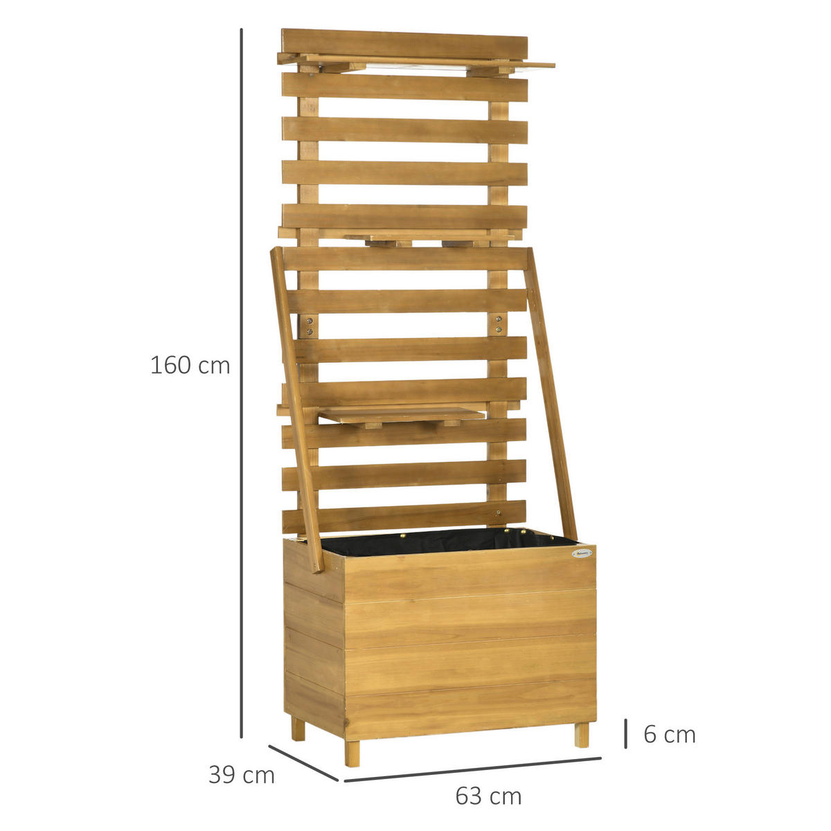 Outsunny Gartenbeet mit Rankgitter B/H/L: ca. 39x160x63 cm Gartenbeet_mit_Rankgitter - braun (63,00/39,00/160,00cm) - Outsunny