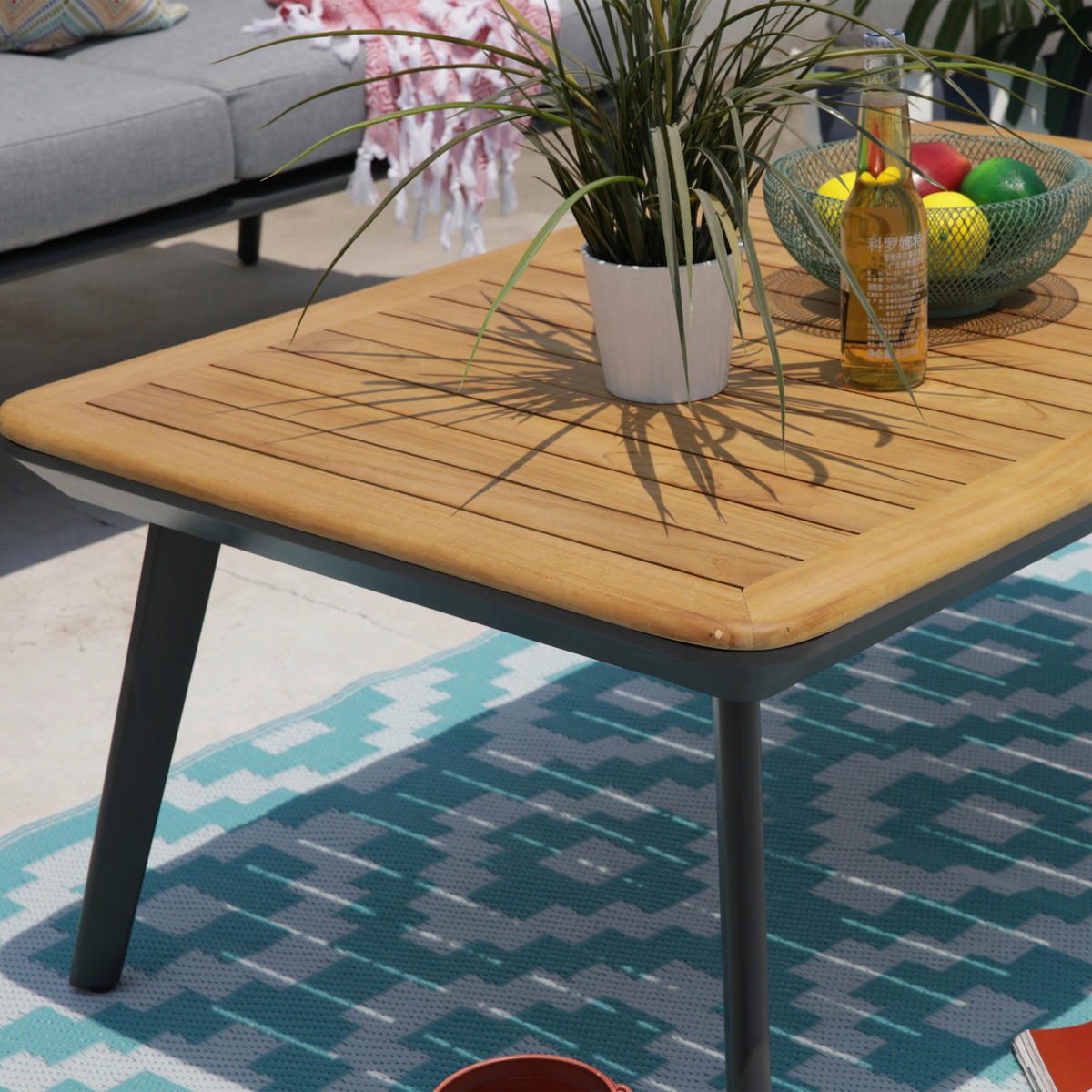 AXI Outdoor Living Loungeset Bibi braun Metall B/H/L: ca. 82,5x75,5x191,5 cm Bibi - braun/anthrazit (191,50/82,50/75,50cm) - AXI Outdoor Living
