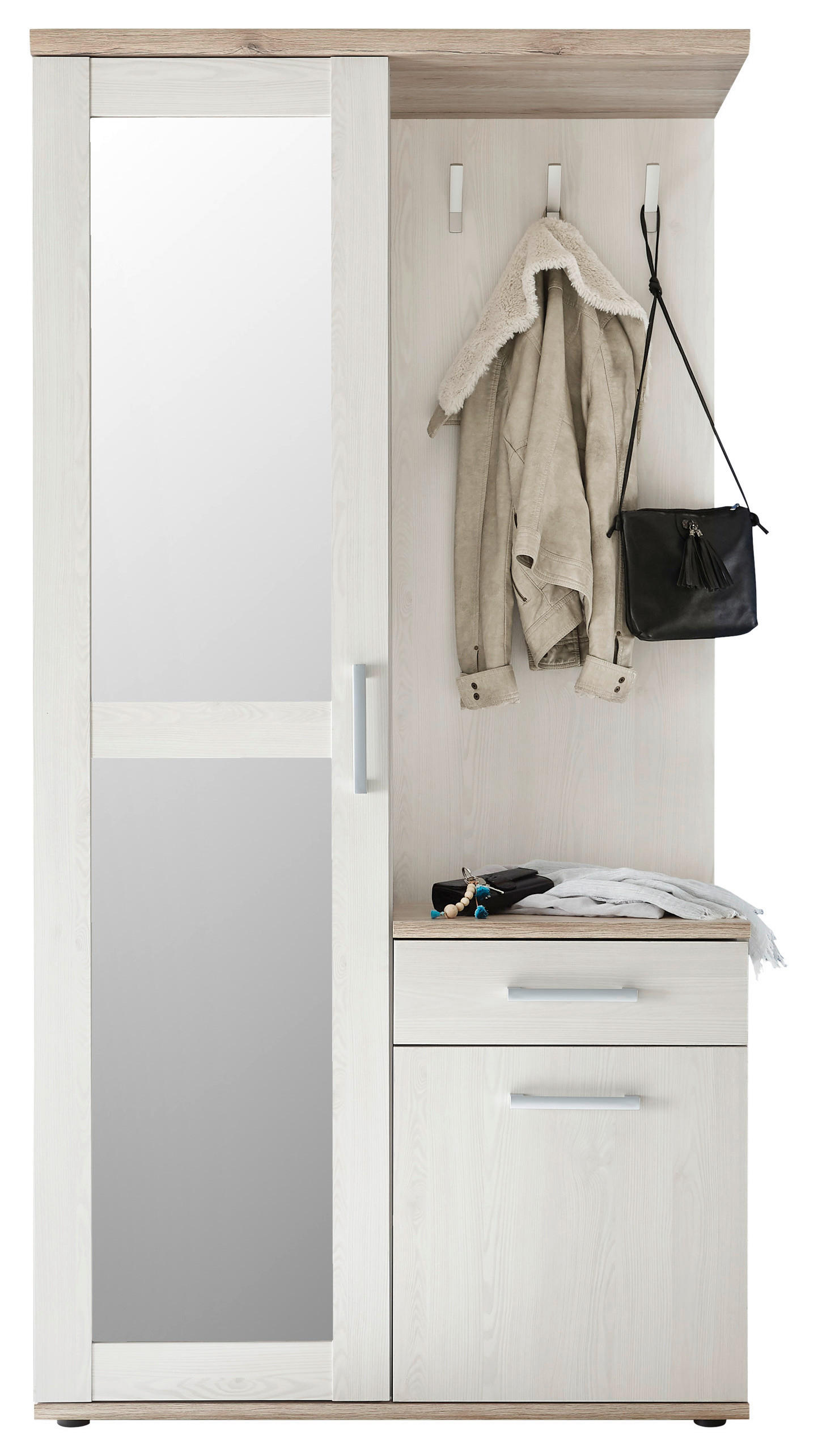 Kompaktgarderobe Romance San-Remo Nachbildung Sibiu Lärche Nachbildung B/H/T: ca. 100x195x38 cm Romance - (100,00/195,00/38,00cm)