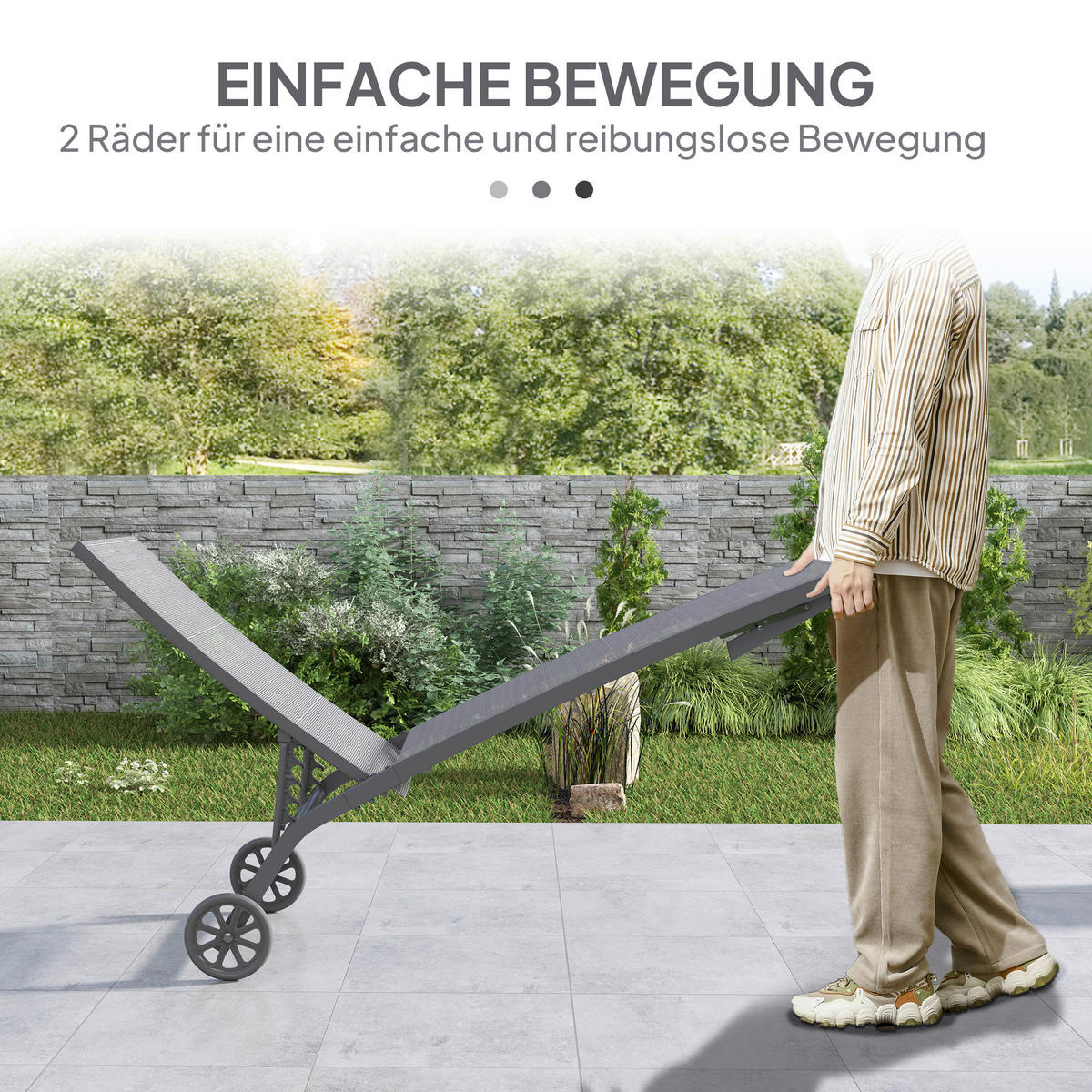 Outsunny Sonnenliege dunkelgrau Aluminium B/H/L: ca. 165x102x66 cm Sonnenliege - dunkelgrau (66,00/165,00/102,00cm) - Outsunny