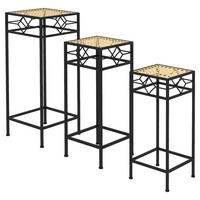 Outsunny Pflanzständer gold Edelstahl B/H/L: ca. 28x28x66 cm Blumenständer-Set - gold (66,00/28,00/28,00cm) - Outsunny