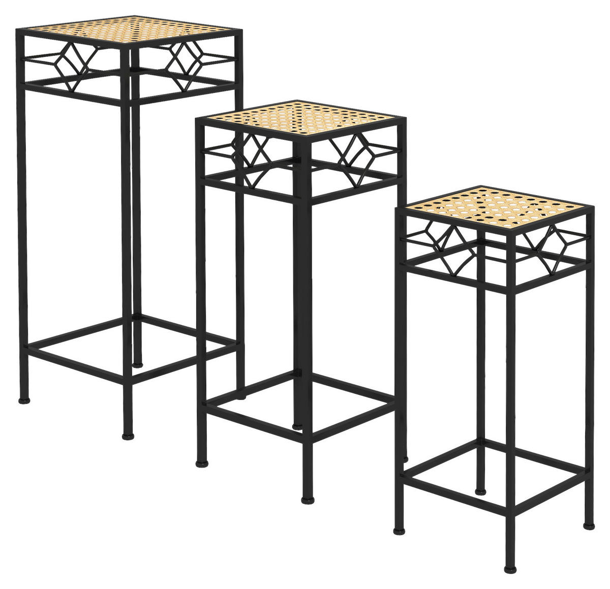 Outsunny Pflanzständer gold Edelstahl B/H/L: ca. 28x28x66 cm Blumenständer-Set - gold (66,00/28,00/28,00cm) - Outsunny