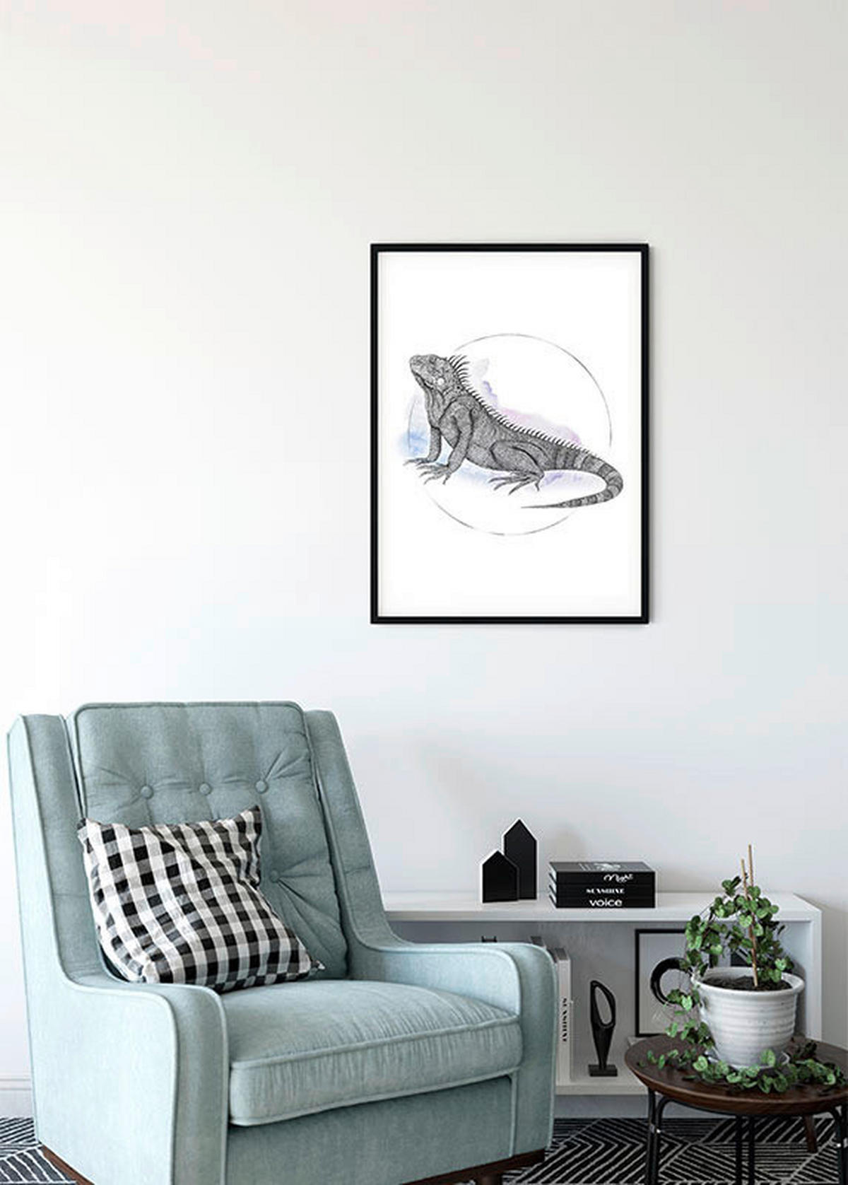 Komar Poster Iguana Watercolor Tiere B/L: ca. 30x40 cm Iguana Watercolor - (30,00/40,00cm) - Komar