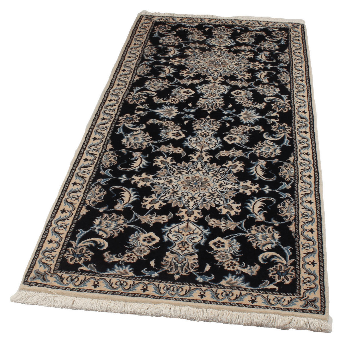 PersaTepp Teppich Nain 12La beige B/H/L: ca. 78x1x197 cm Nain 12La - blau/beige (197,00/78,00/1,00cm) - PersaTepp