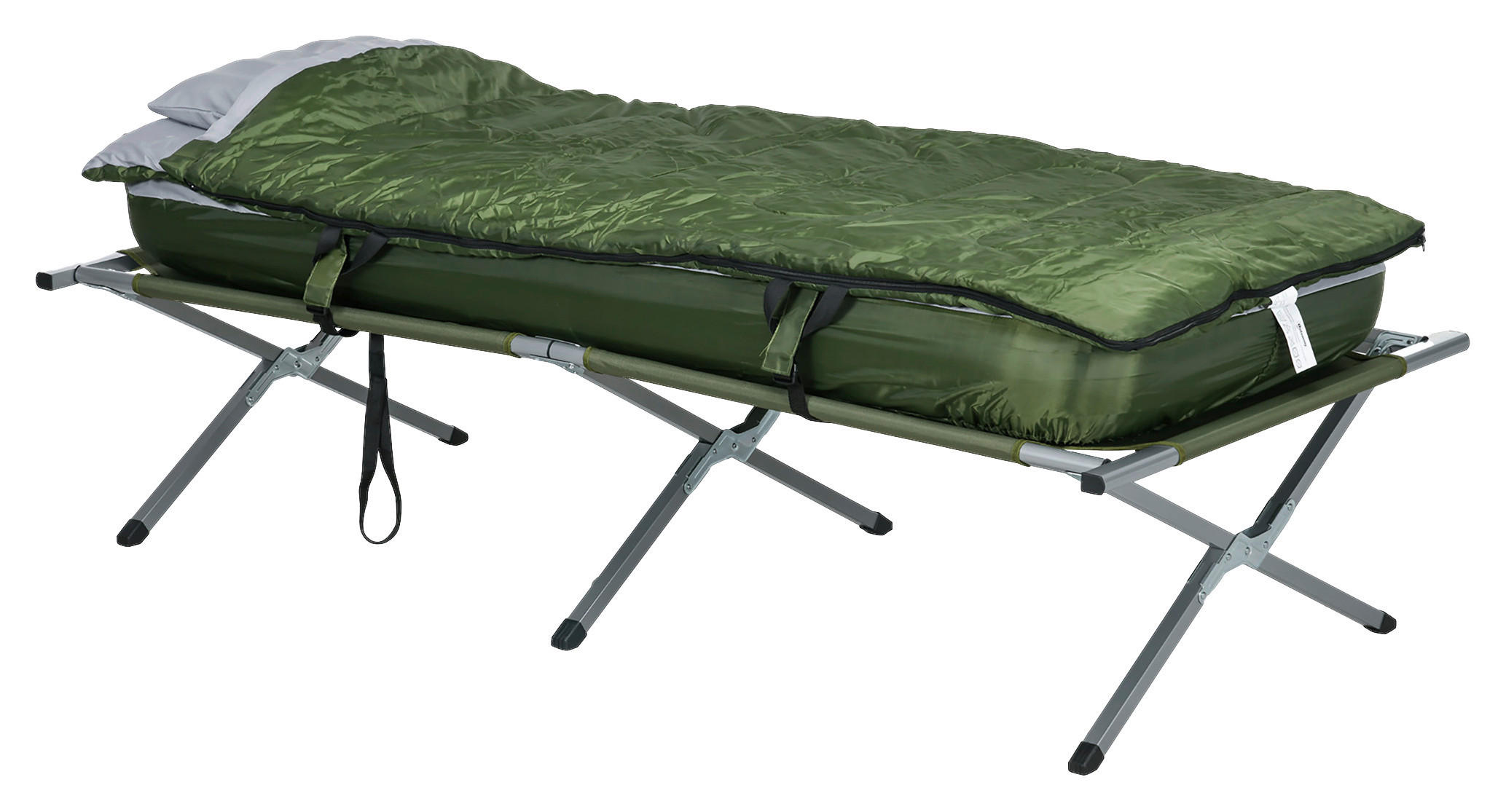 Outsunny Campingartikel B/H/L: ca. 86x193x63 cm Feldbett - grün (63,00/86,00/193,00cm) - Outsunny