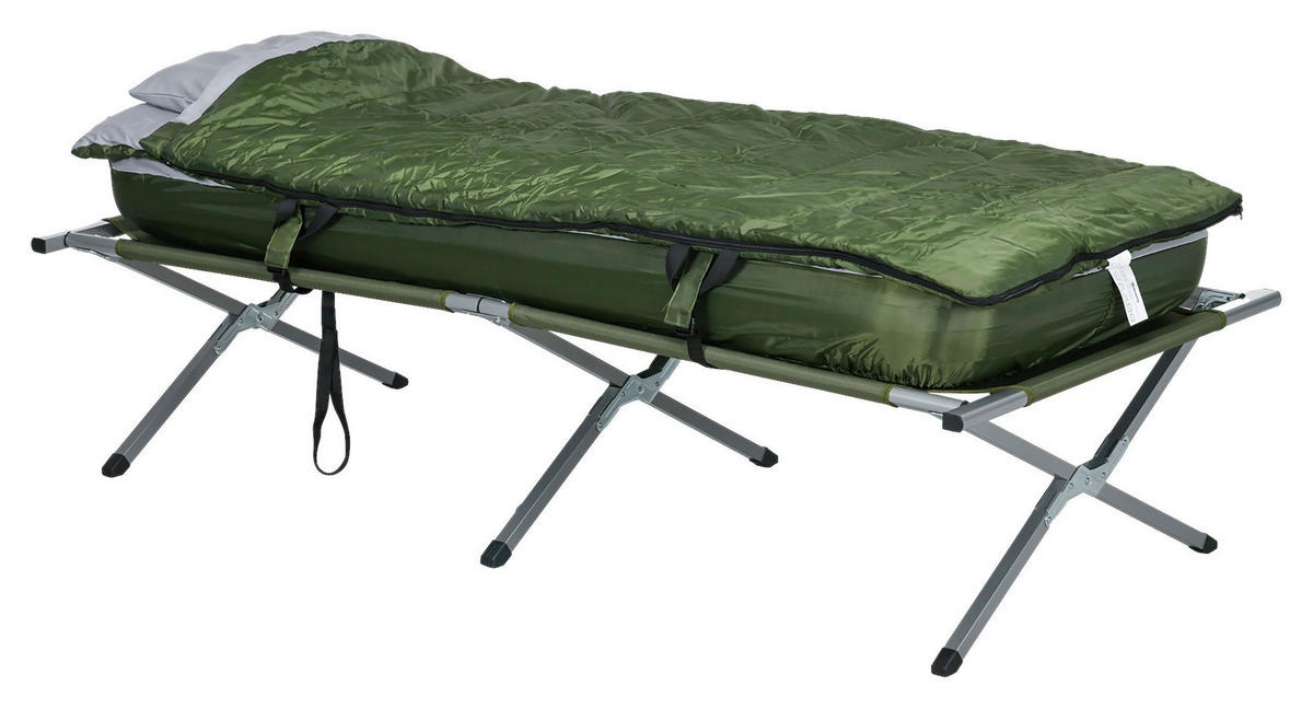 Outsunny Campingartikel B/H/L: ca. 86x193x63 cm Feldbett - grün (63,00/86,00/193,00cm) - Outsunny