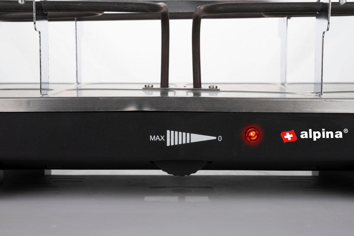 Alpina Raclette-Grill schwarz Metall B/H/L: ca. 47,5x12x32 cm Raclettegrill_Gourmet - schwarz (32,00/47,50/12,00cm) - Alpina