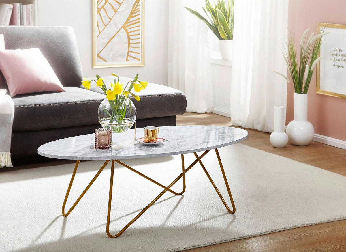Couchtisch weiß B/H/T: ca. 120x40x60 cm Couchtisch - weiß (120,00/40,00/60,00cm) - Wohnling