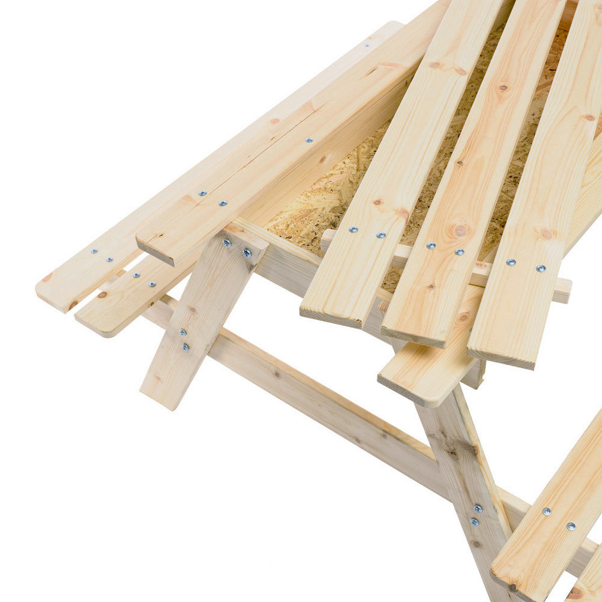 Timbela Kindersitzgarnitur M010 natur Holz B/H/L: ca. 90x50x90 cm M010 - natur (90,00/90,00/50,00cm) - Timbela