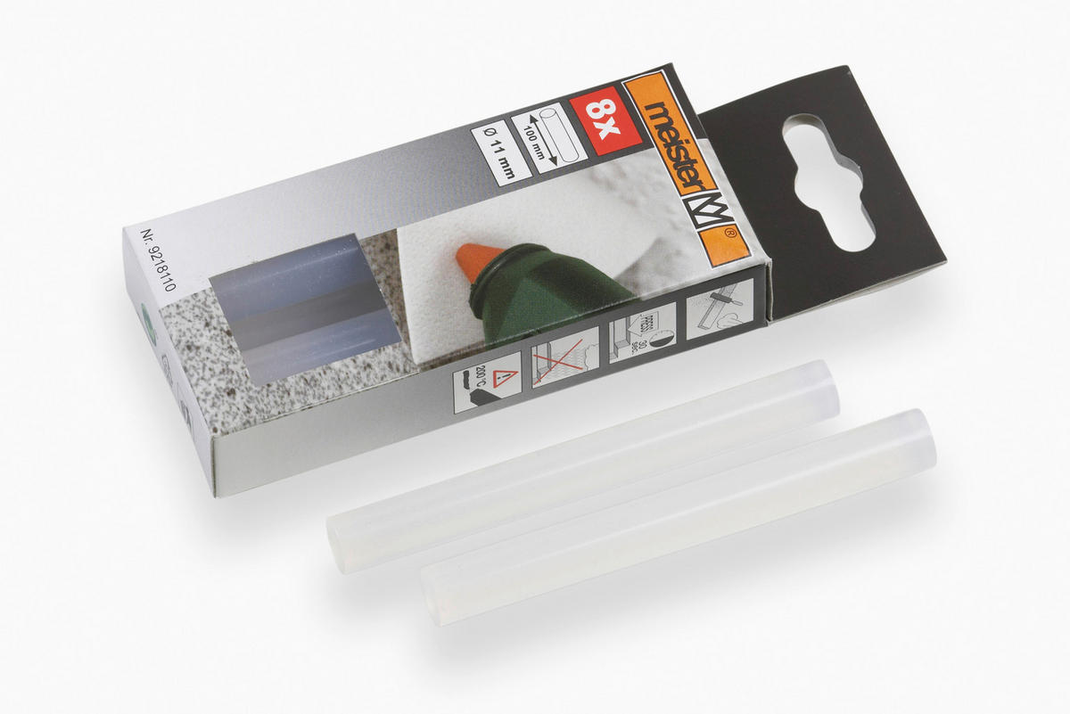 Meister Heißklebestift L/D: ca. 10x1,1 cm 8 tlg. Heißklebestifte_8tlg. 100x11mm - (1,10cm) - Meister