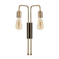 Opviq Wandleuchte schwarz gold Metall B/H/L: ca. 20x45x25 cm E27 2 Brennstellen Mum - gold/schwarz (25,00/20,00/45,00cm) - Opviq