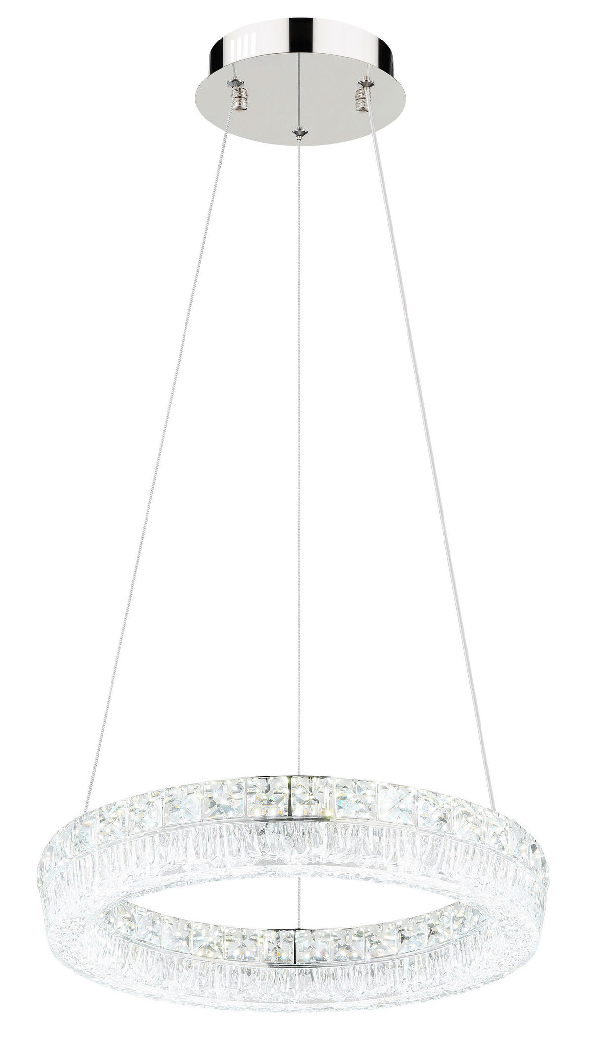 GLOBO Hängeleuchte klar Chrom Metall Acryl Glas H/D: ca. 120x40 cm 1.0 Brennstellen Laurel - klar/Chrom (40,00/120,00cm) - GLOBO