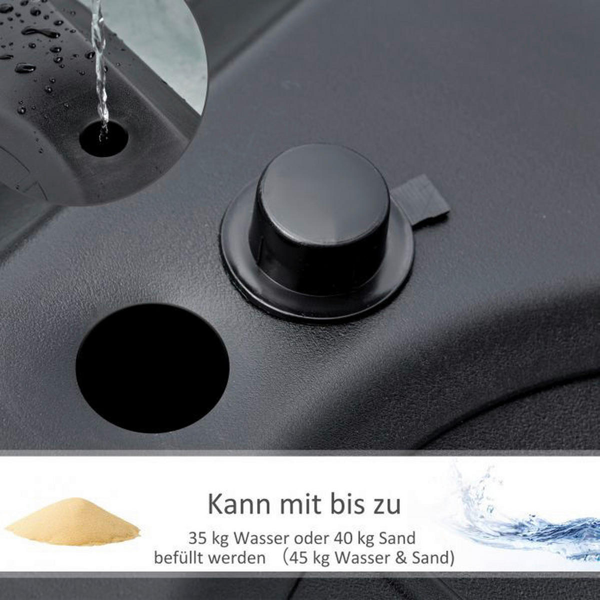 HOMCOM Basketballkorb schwarz B/H/L: ca. 83x260x75 cm Basketballkorb - schwarz (75,00/83,00/260,00cm) - HOMCOM