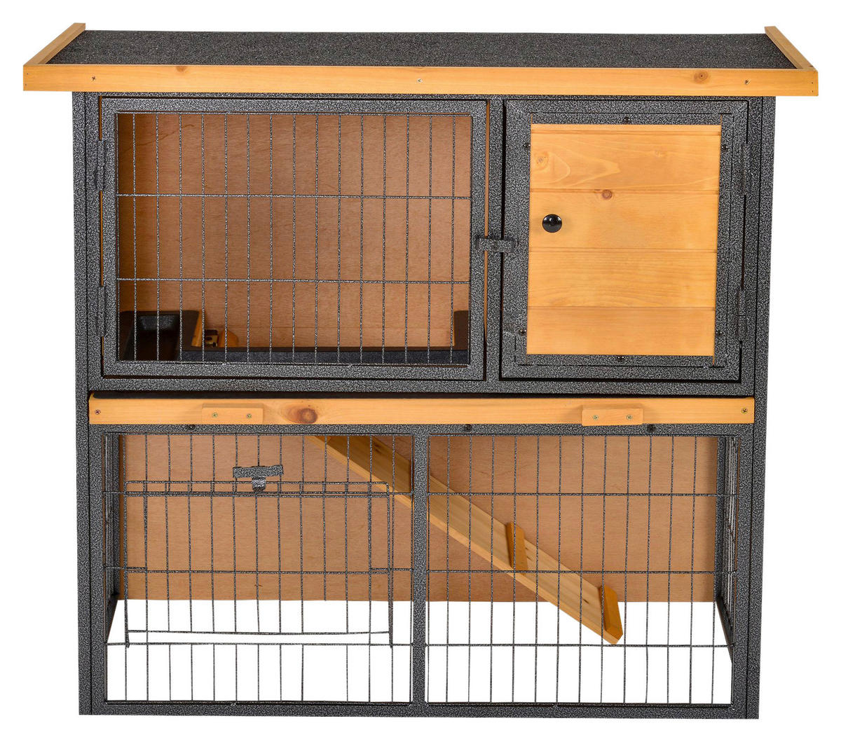 PawHut Kleintierstall schwarz Holz B/H/L: ca. 45x81x89,5 cm Kleintierstall - gelb/schwarz (89,50/45,00/81,00cm) - PawHut