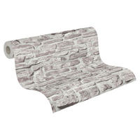 A.S.Creation Vliestapete grau weiß B/H/D: ca. 53x1005x8,6 cm Vliestapete - weiß/grau (8,60/1005,00cm) - A.S.Creation