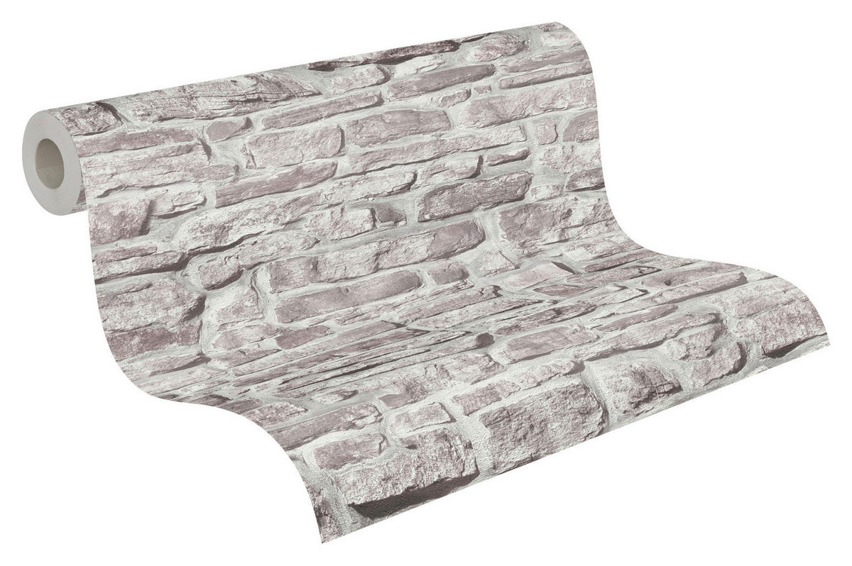 A.S.Creation Vliestapete grau weiß B/H/D: ca. 53x1005x8,6 cm Vliestapete - weiß/grau (8,60/1005,00cm) - A.S.Creation