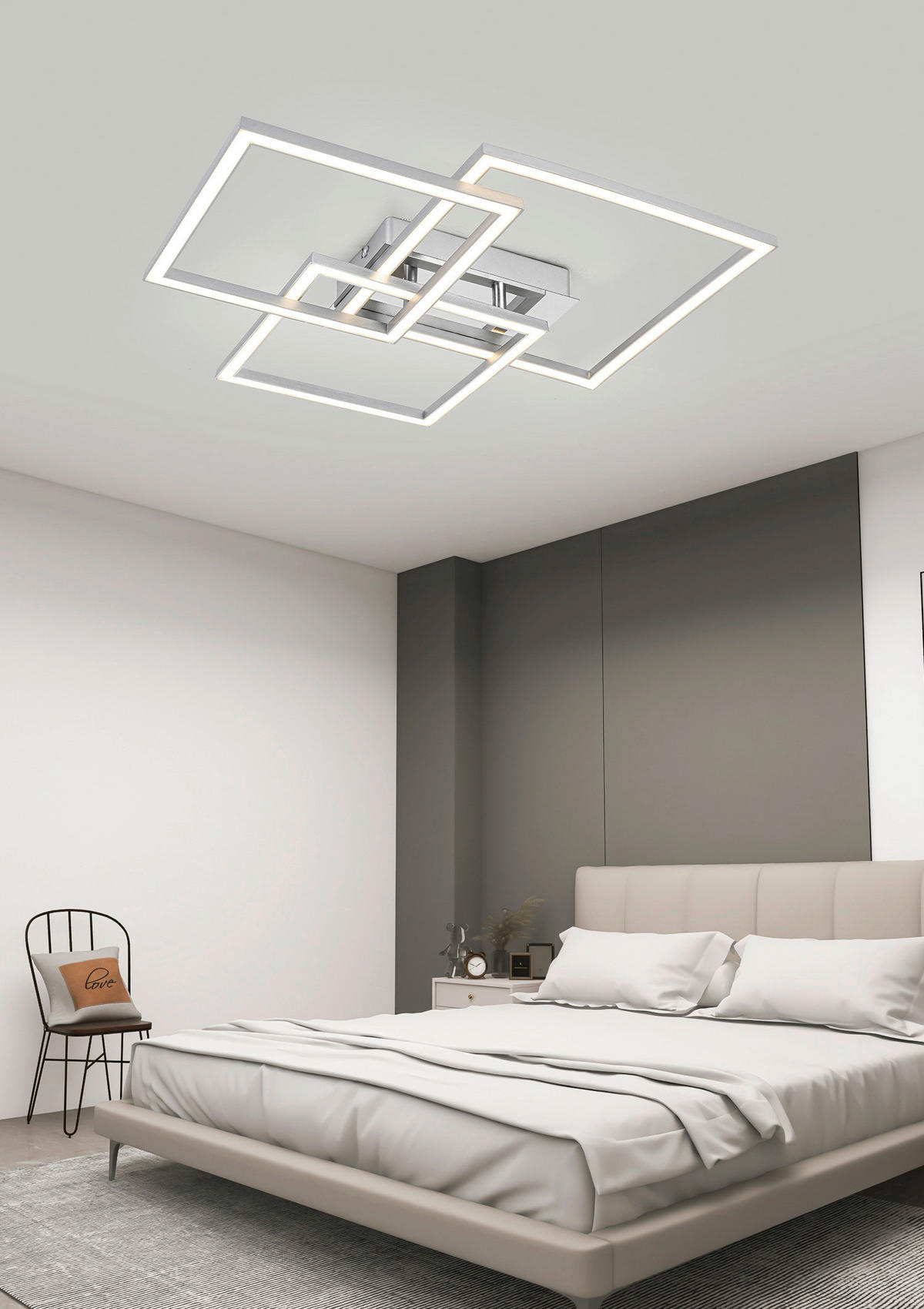 Nolo LED-Deckenleuchte Triple silber Kunststoff B/H/L: ca. 45x8x49,5 cm Triple - silber (49,50/45,00/8,00cm) - Nolo
