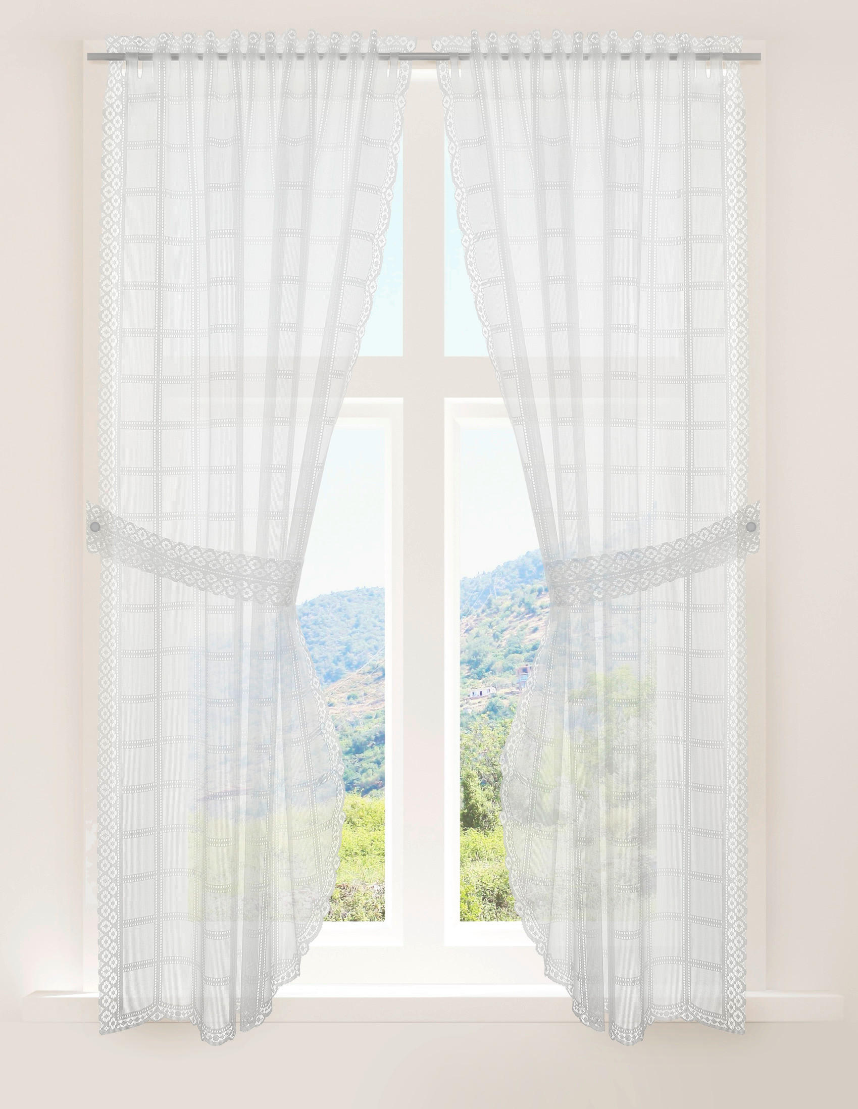 Landhausgardine Tirol weiß B/L: ca. 90x160 cm Tirol - weiß (90,00/160,00cm) - creative lifestyle