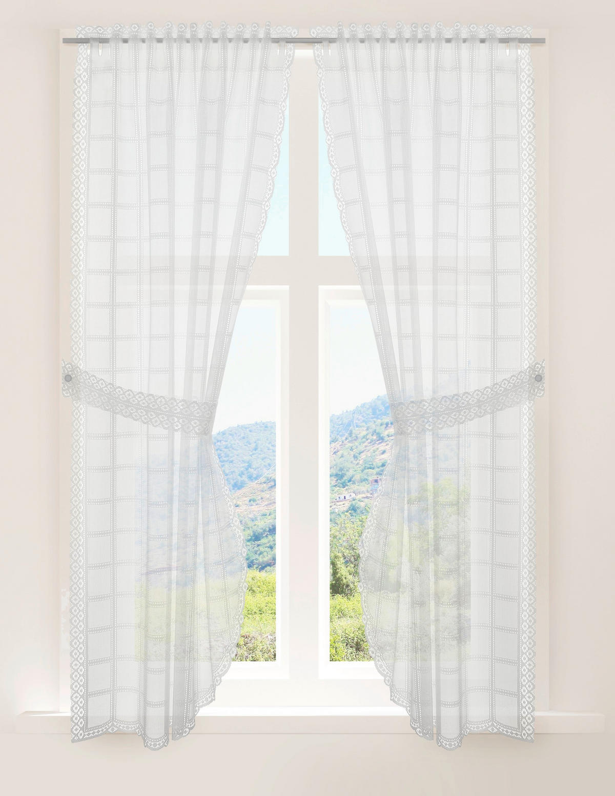 creative lifestyle Landhausgardine Tirol weiß B/L: ca. 90x160 cm Tirol - weiß (90,00/160,00cm) - creative lifestyle