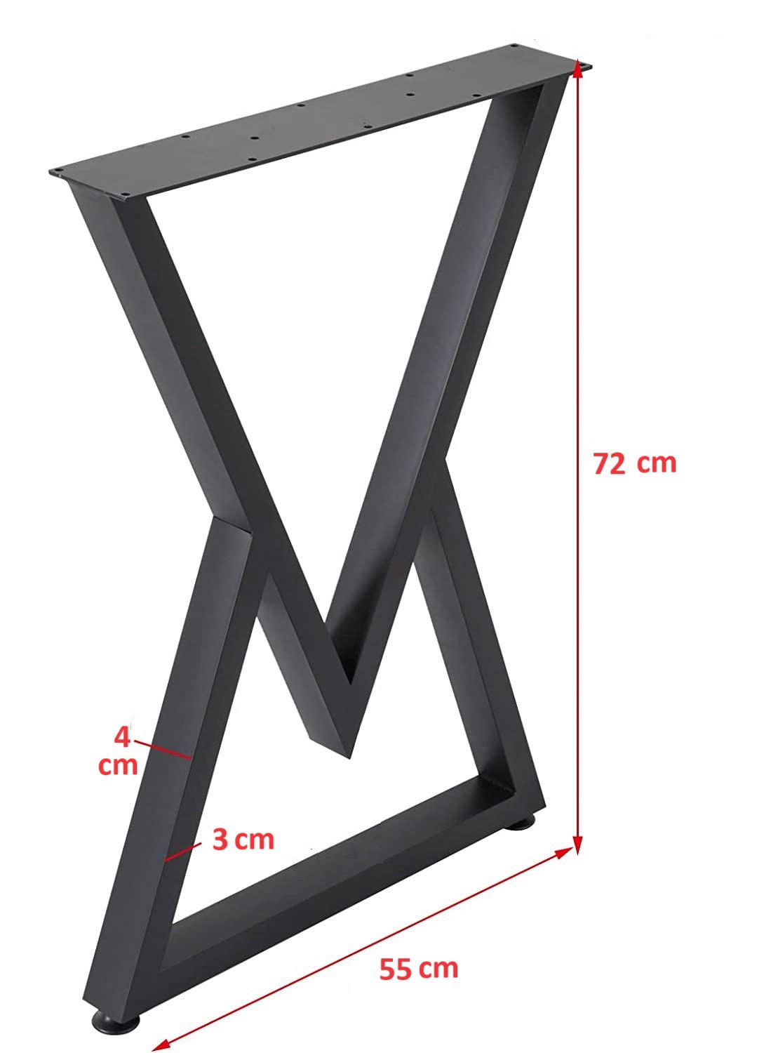 Tischgestell OS MA31 schwarz matt pulverbeschichtet B/H: ca. 55x72 cm