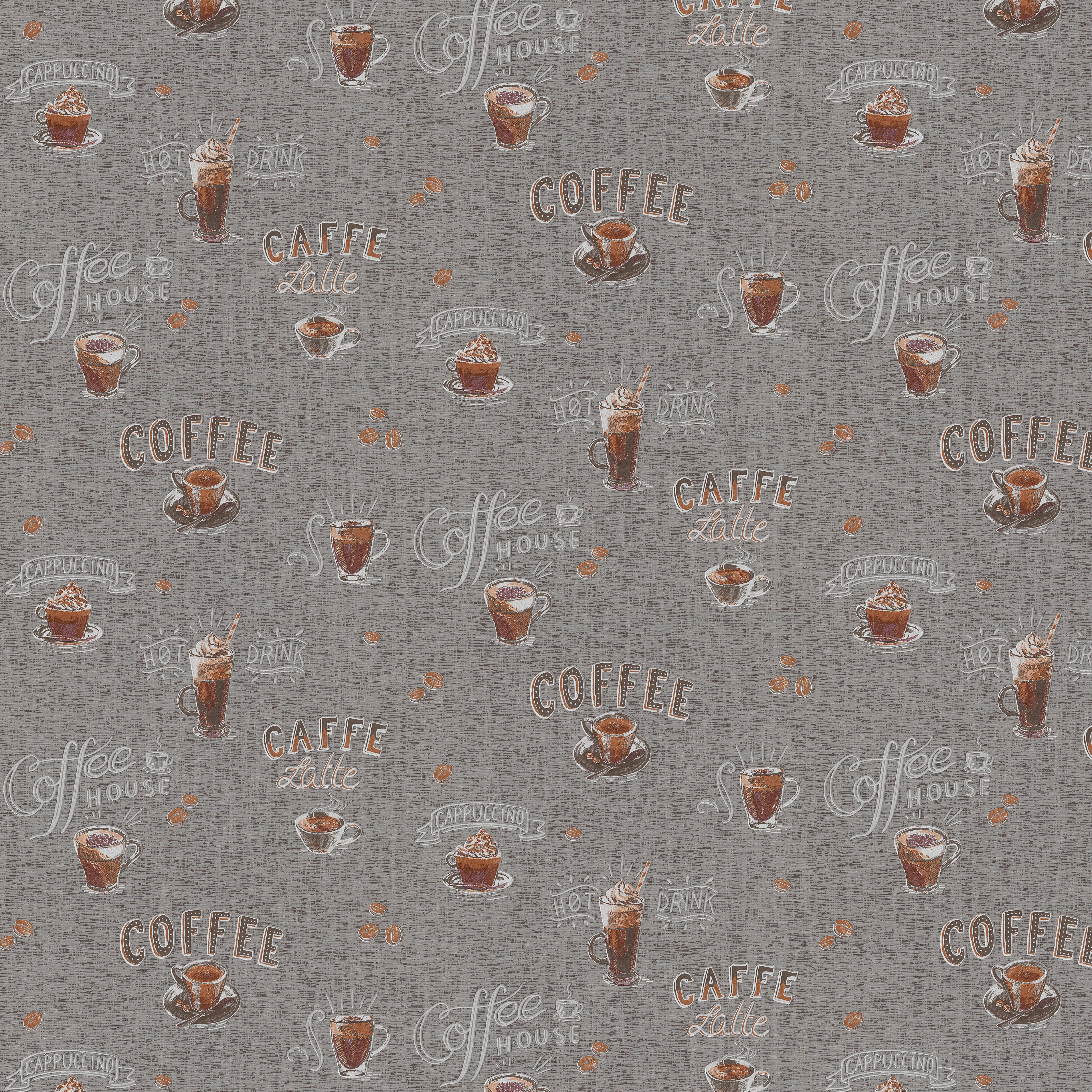 Erismann Vliestapete Coffee grau B/L: ca. 53x1005 cm Vliestapete_10410-47 VW15 unten - grau (53,00/1005,00cm) - Erismann