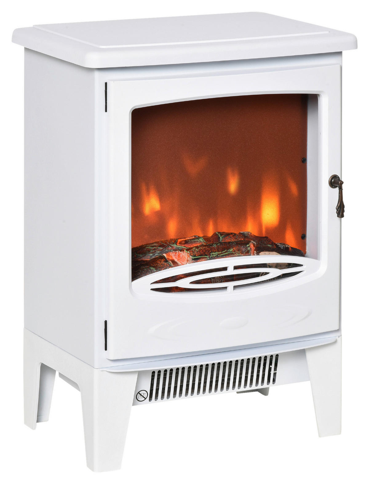 HOMCOM Elektro-Kamin weiß Metall Kunststoff Glas B/H/T: ca. 39x54,8x26 cm ca. 1800 W Elektrokamin 820-193V90WT - weiß (39,00/54,80/26,00cm) - HOMCOM