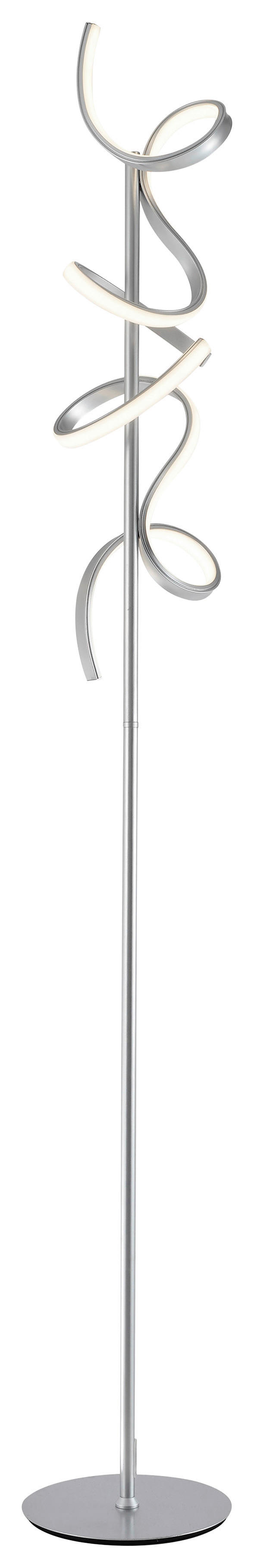 Just Light LED-Stehleuchte CURLS 19031-21 weiß silber Alu B/H: ca. 22x156 cm 2 Brennstellen CURLS - weiß/silber (22,00/156,00cm) - Just Light